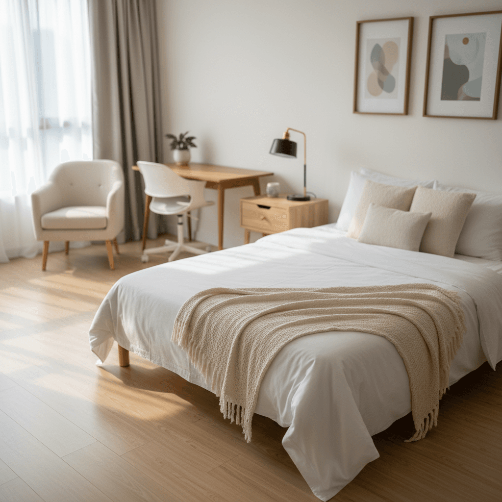 Two-bedroom flat with neutral modern decor