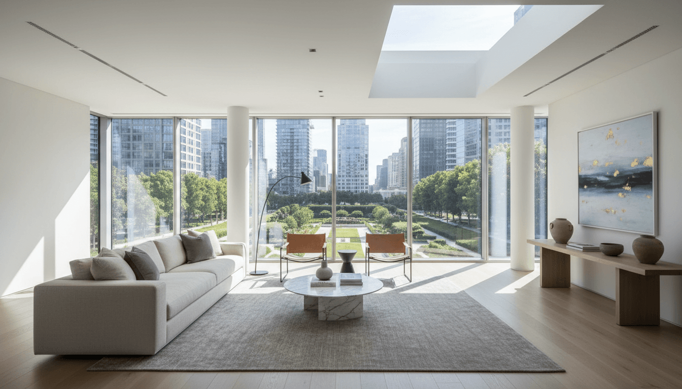 Bright modern apartment living room